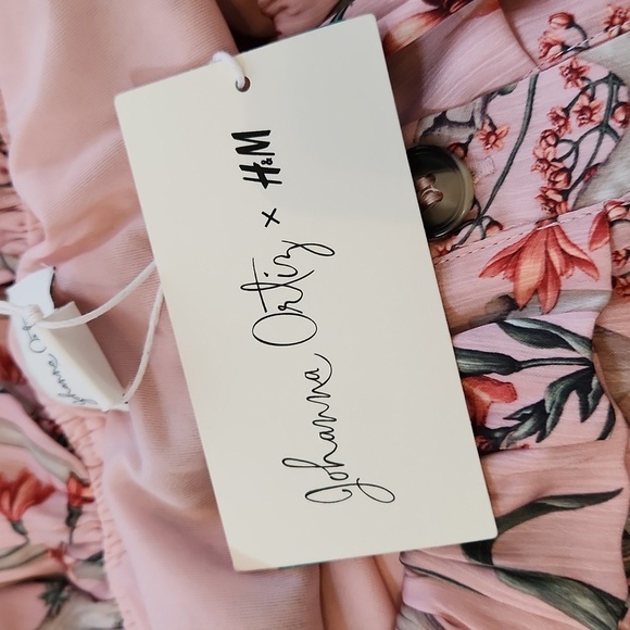 JOHANNA ORTIZ x H&M Mauve Floral Tie Hem Satin Blouse Size M - Picture 13 of 15